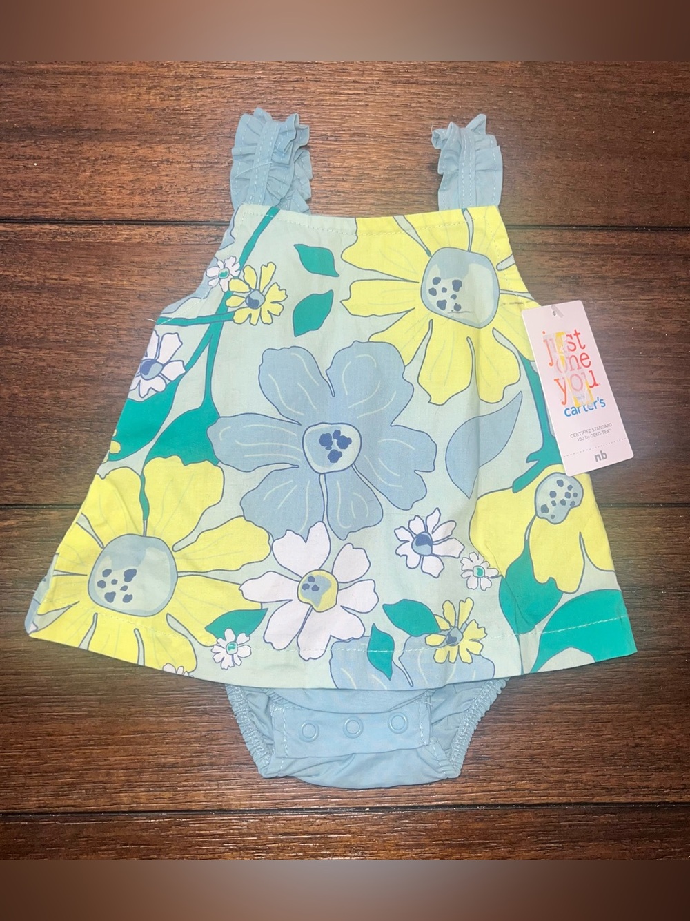 Carter's Floral Sundress Bodysuit - Blue, Yellow & Green